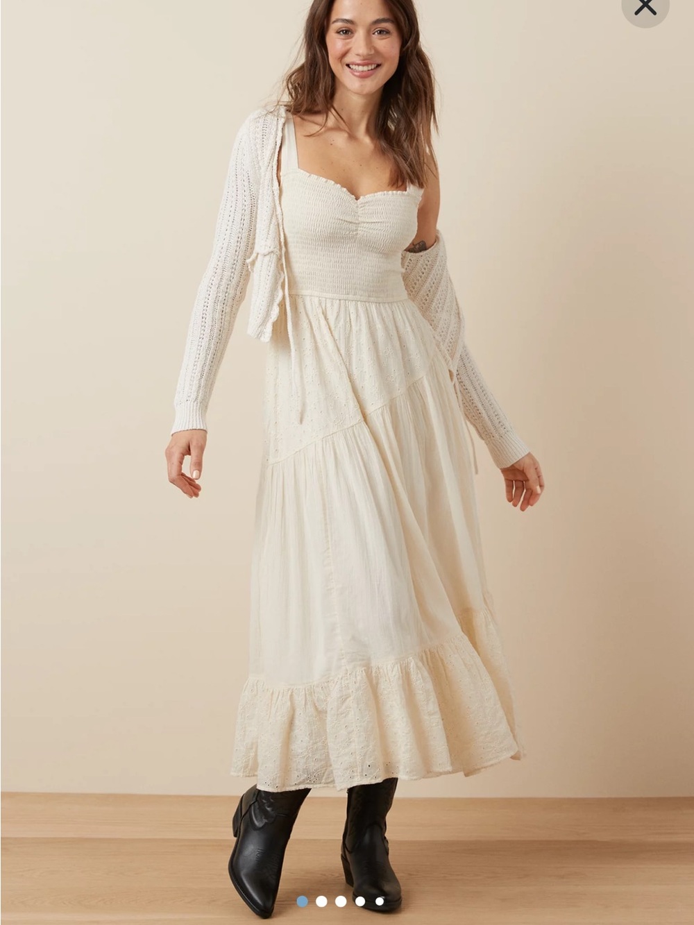 EUC AE Asymmetrical Tiered Midi Dress